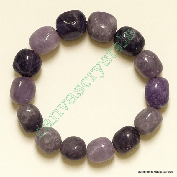 Natural Amethyst Tumble Bracelet – Mind, Body & Soul Serenity Series Crystal Bracelet - Image 2