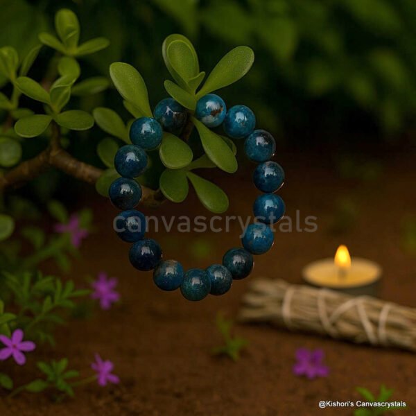 Natural Blue Apatite Bracelet 10mm– Clarity • Motivation • Growth, Mind Body and Soul Series