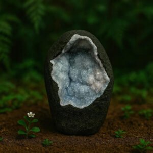 Blue & Pink Chalcedony Geode (219 g) – rare natural Gemstone cluster