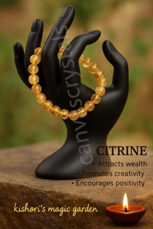 Natural Citrine Bracelet – Joy & Abundance, 8mm, Mind, Body and Soul series
