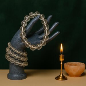 Clear Quartz Round Bead Bracelet 8 to 13 mm– Clarity • Abundance • Energy Amplification, Mind-Body-Soul Bracelet