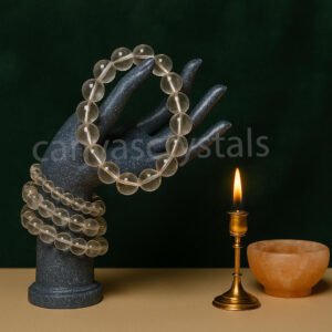 Clear Quartz Round Bead Bracelet 8 to 13 mm– Clarity • Abundance • Energy Amplification, Mind-Body-Soul Bracelet