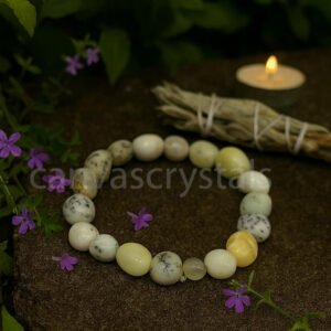 Dendritic Opal Tumbled Bracelet – Clarity • Growth • Balance, Mind-Body-Soul awareness bracelet