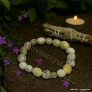 Dendritic Opal Tumbled Bracelet – Clarity • Growth • Balance, Mind-Body-Soul awareness bracelet