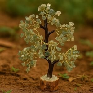 Green Jade Gemstone Tree (5.5 in, 200 beads)- prosperity & harmony cluster, Natural Mind, Body, Soul Collection