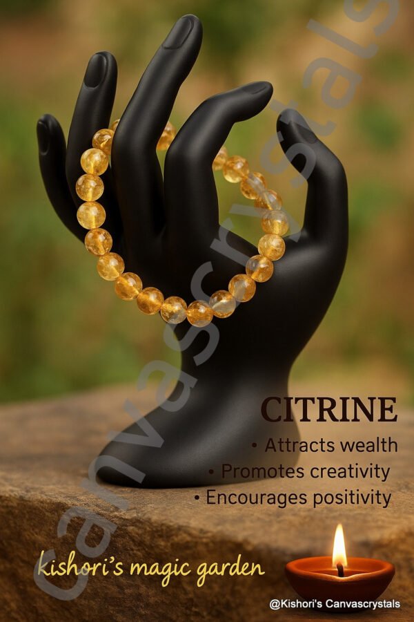 Natural Citrine Bracelet – Joy & Abundance, 8mm, Mind, Body and Soul series