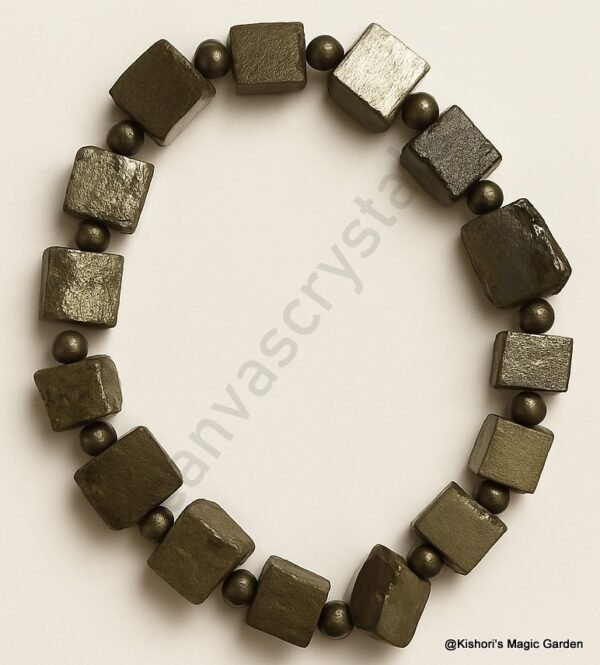 Natural Pyrite Bracelet from Peru – Confidence, Abundance & Protection, Mind Body Soul Collection - Image 2