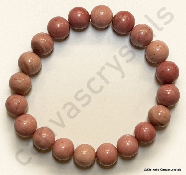 Rhodochrosite 10mm Natural Bead Bracelet – Emotional Balance & Inner Child Awakening, Mind/Body/Soul Bracelet - Image 2