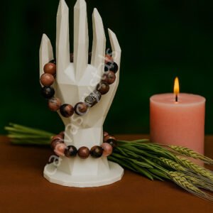 Rhodonite Buddha Focus Bracelet – 10mm, AAA Quality Collections, Mind-Body-Soul bracelet
