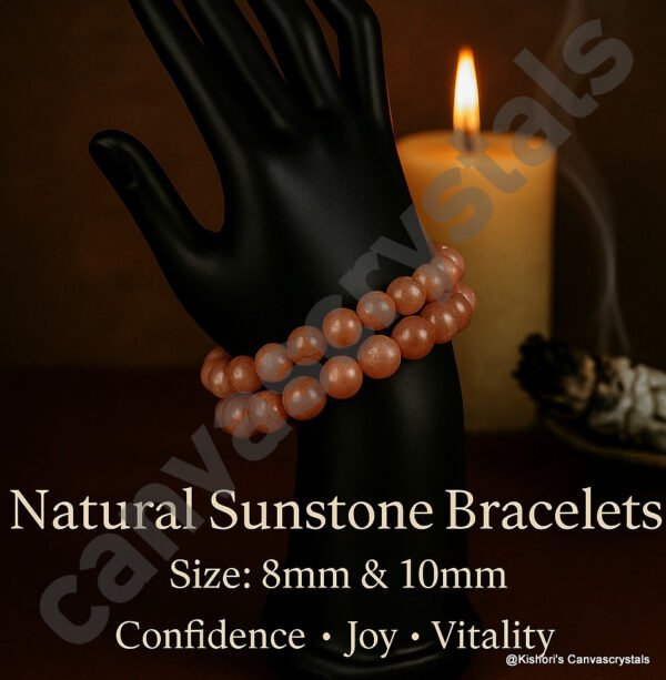 Sunstone 10mm Beads' Joy & confidence Bracelet, Mind-Body-Soul Bracelet