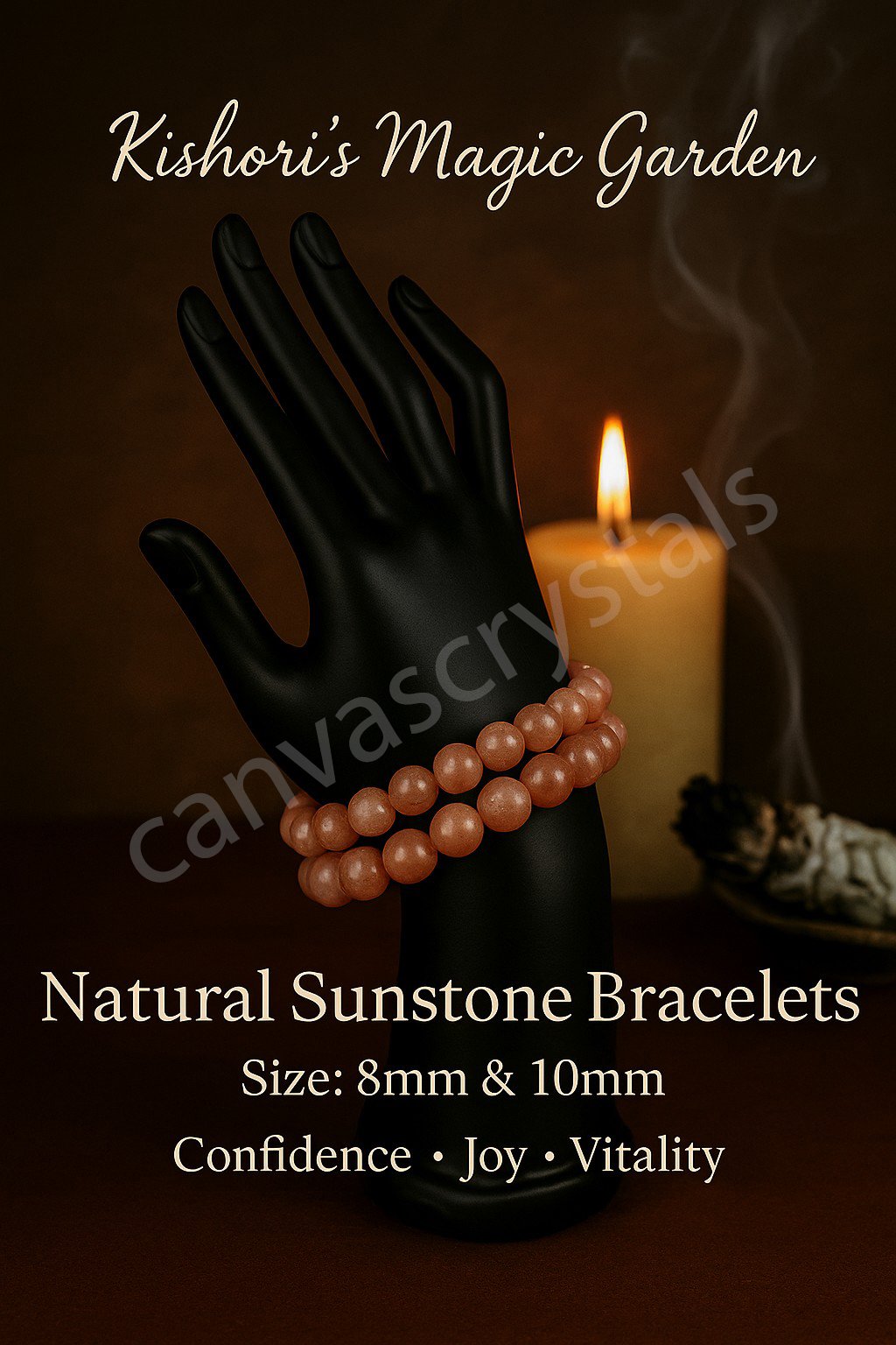 Sunstone 10mm Beads' Joy & confidence Bracelet, Mind-Body-Soul Bracelet
