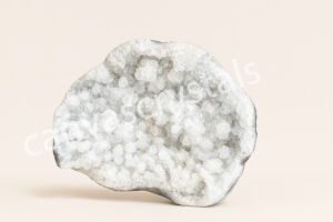 White Quartz Druzy Geode Slice / Polished Face, Natural Mind, Body, Soul Collection Cluster (194 gms)