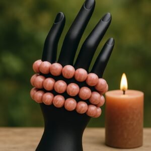 Rhodochrosite 10mm Natural Bead Bracelet – Emotional Balance & Inner Child Awakening, Mind/Body/Soul Bracelet