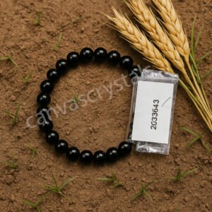 Black Tourmaline 8mm Natural Gemstone Bracelet – Certified | CanvasGemstone