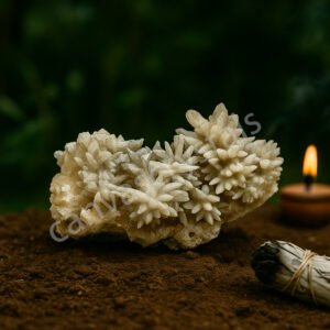 Natural White Aragonite Raw Cluster, 166 gms – Calming & Aura Purifying Stone | CanvasGemstone