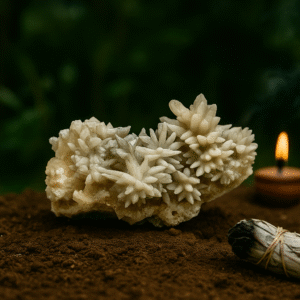 Natural White Aragonite Raw Cluster, 166 gms – Calming & Aura Purifying Stone | CanvasGemstone