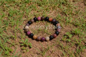 Natural Pink Tourmaline, certified A+ quality 8mm Round Beads' Bracelet – Mind, Body & Soul Serenity Series Gemstone Bracelet
