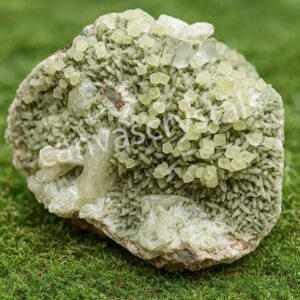Natural Prehnite with Epidote Raw Cluster, 212 gm– Heart Wellness & Prosperity Stone | CanvasGemstone