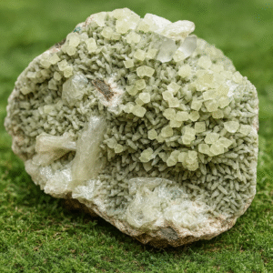 Natural Prehnite with Epidote Raw Cluster, 212 gm– Heart Wellness & Prosperity Stone | CanvasGemstone