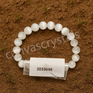 Selenite 8mm Natural Gemstone Bracelet (Certified) | CanvasGemstone